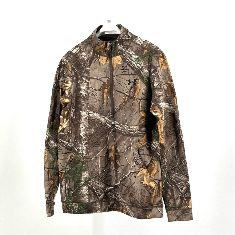 Under Armour Realtree Xtra Camo Threadborne Hunting Quarter Zip Size SM